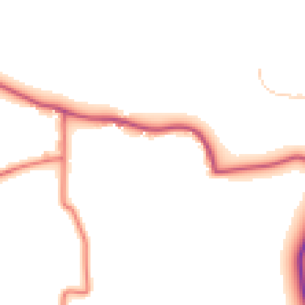 Daytime road noise heatmap for LA2 0BP