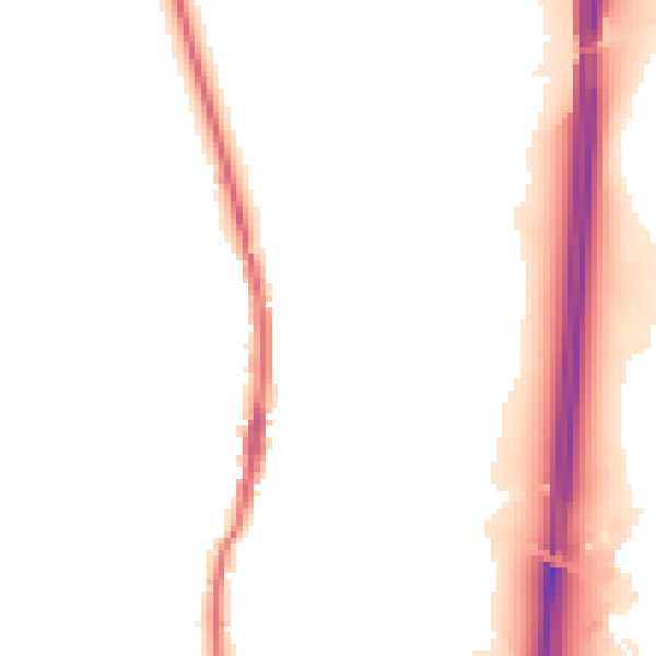 Night-time road noise heatmap for LA2 0BW
