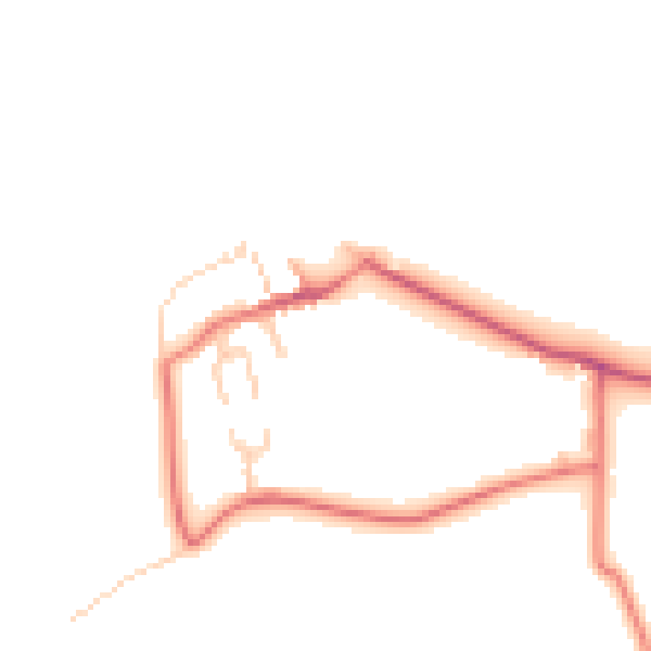 Daytime road noise heatmap for LA2 0BX