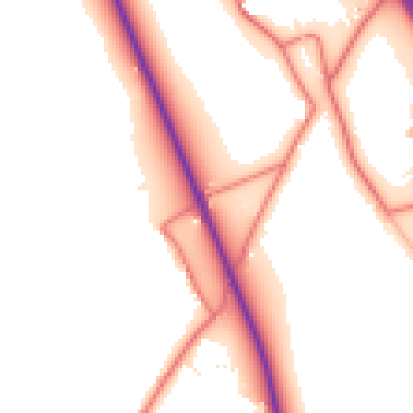 Daytime road noise heatmap for LA2 0HW