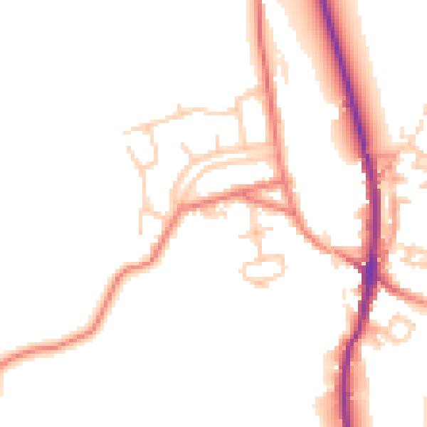 Daytime road noise heatmap for LA2 0PB
