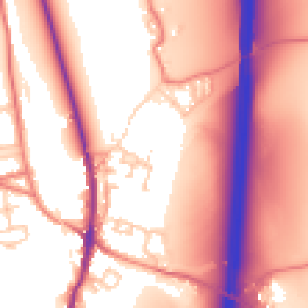 Daytime road noise heatmap for LA2 0RR