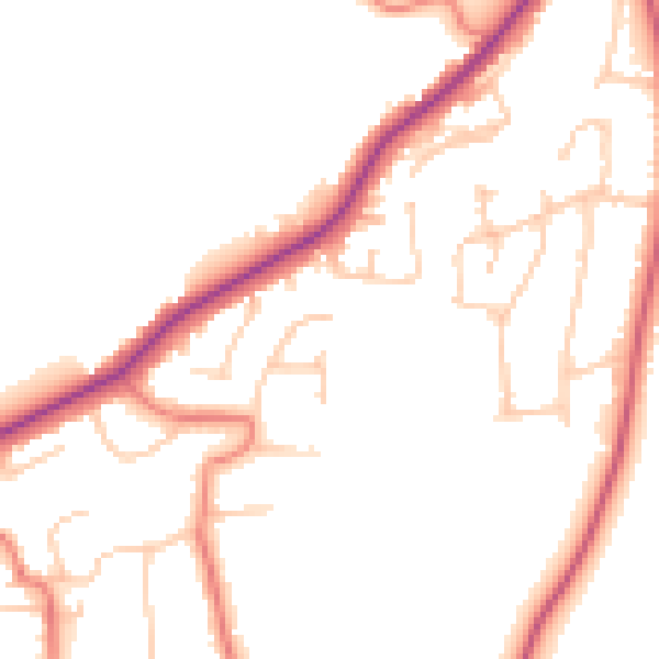 Daytime road noise heatmap for LA2 6EY