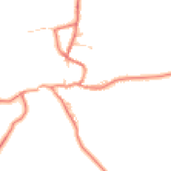 Daytime road noise heatmap for LA2 7DT