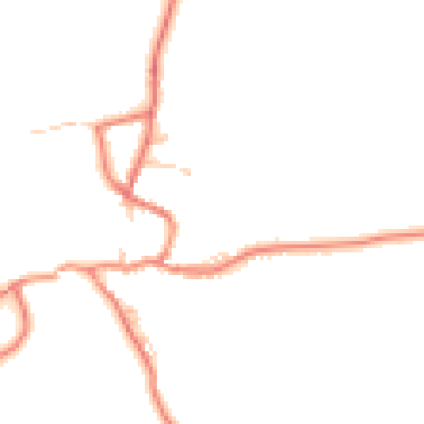 Daytime road noise heatmap for LA2 7DZ