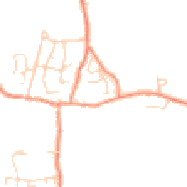 Daytime road noise heatmap for LA2 7FS