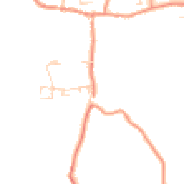 Daytime road noise heatmap for LA2 7LL