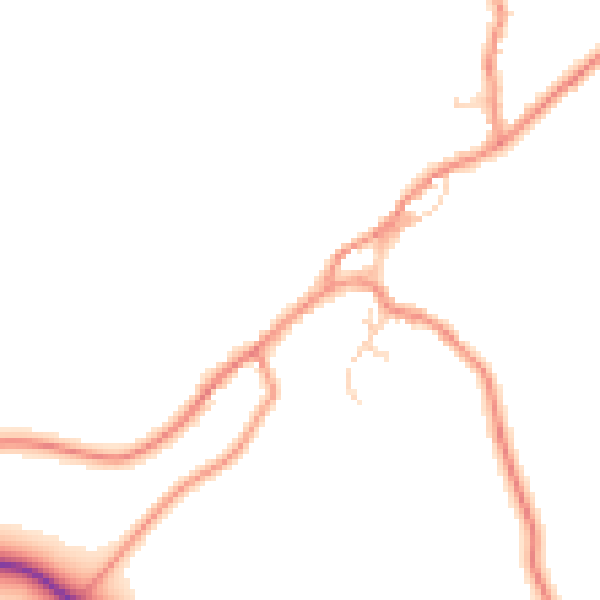 Daytime road noise heatmap for LA2 8BE