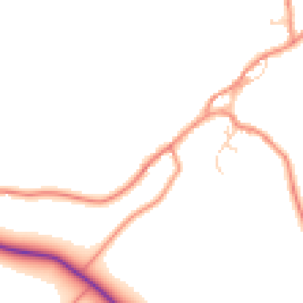 Daytime road noise heatmap for LA2 8BQ
