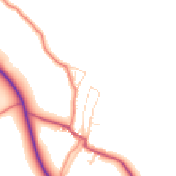 Daytime road noise heatmap for LA2 8DS