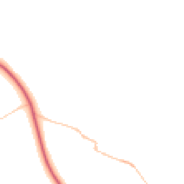 Night-time road noise heatmap for LA2 8EB