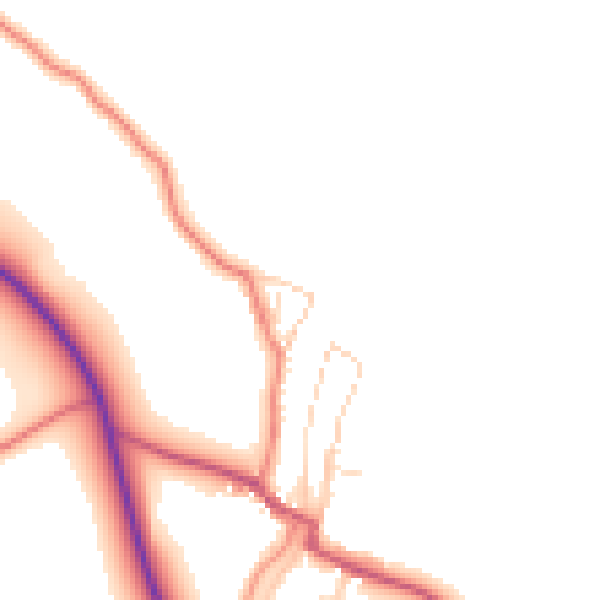 Daytime road noise heatmap for LA2 8EP