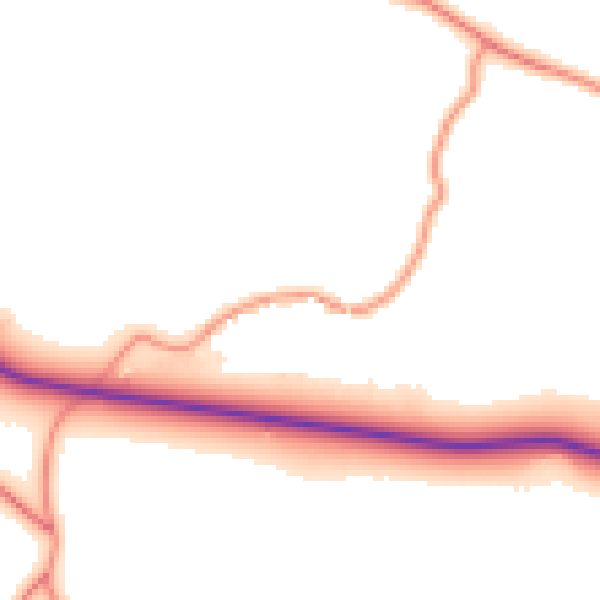 Daytime road noise heatmap for LA2 8HU