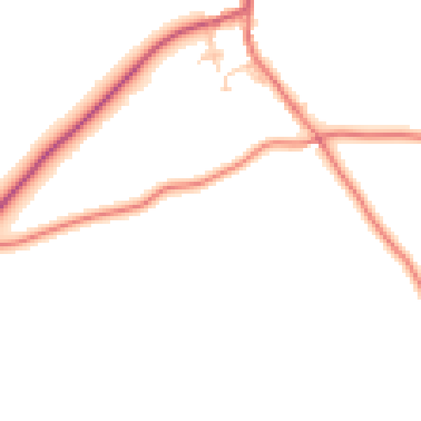 Daytime road noise heatmap for LA2 8JW