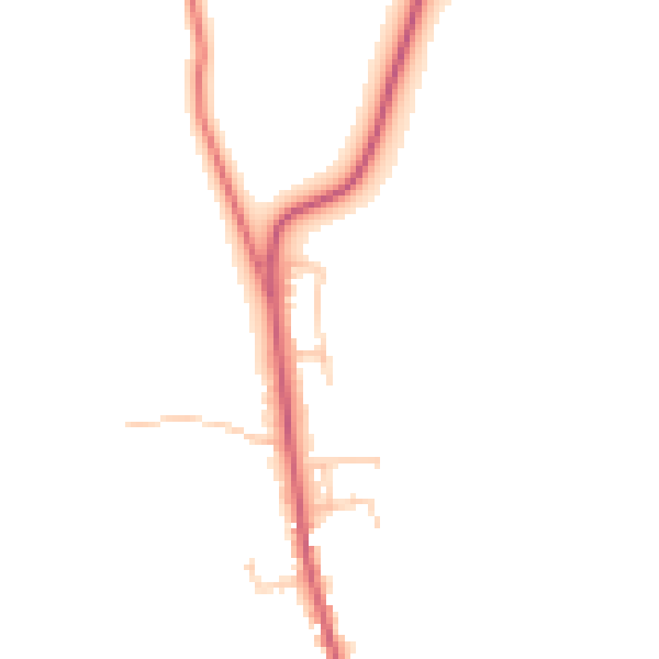 Daytime road noise heatmap for LA2 8LQ