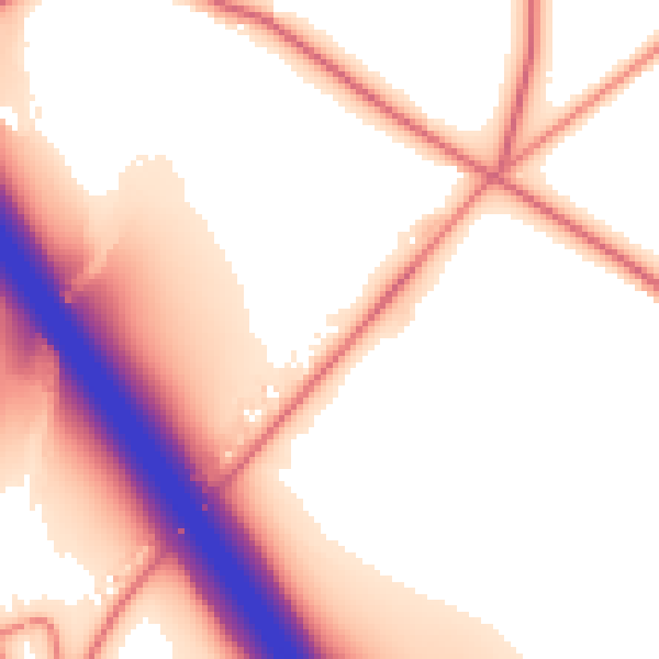 Daytime road noise heatmap for LA2 9AB
