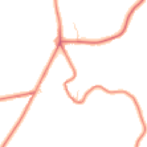 Daytime road noise heatmap for LA2 9AU