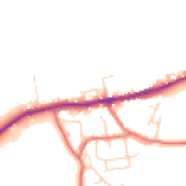 Daytime road noise heatmap for LA2 9BF