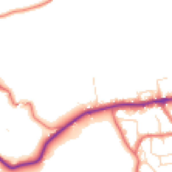 Daytime road noise heatmap for LA2 9FB