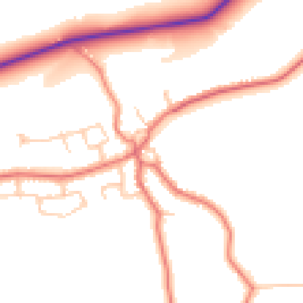 Daytime road noise heatmap for LA2 9JR