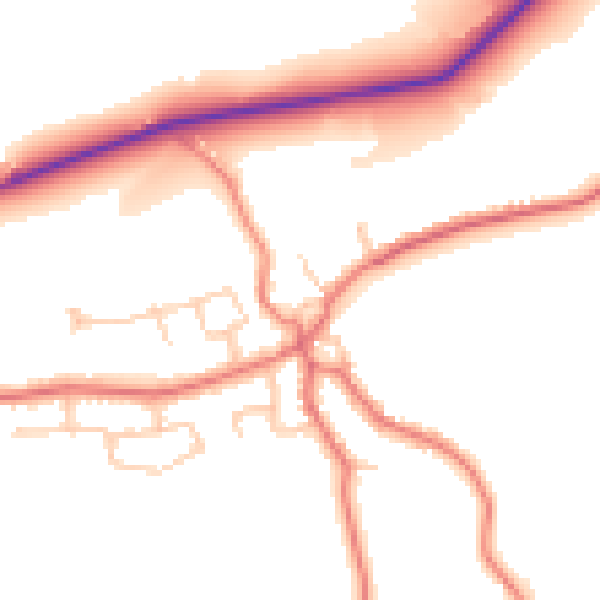 Daytime road noise heatmap for LA2 9JS