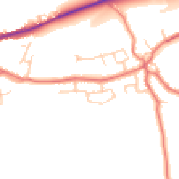 Daytime road noise heatmap for LA2 9NS