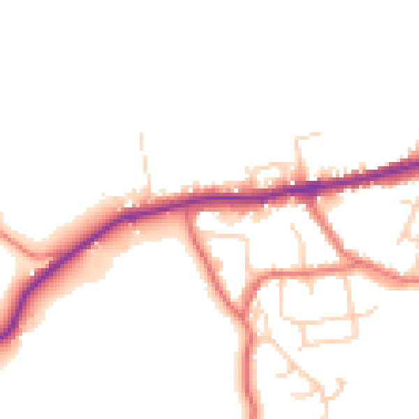 Daytime road noise heatmap for LA2 9PY