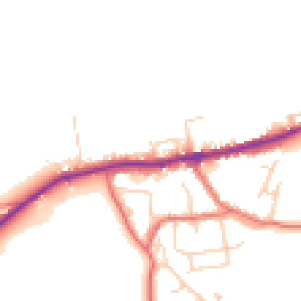 Daytime road noise heatmap for LA2 9RX