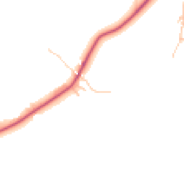 Daytime road noise heatmap for LA2 9SA