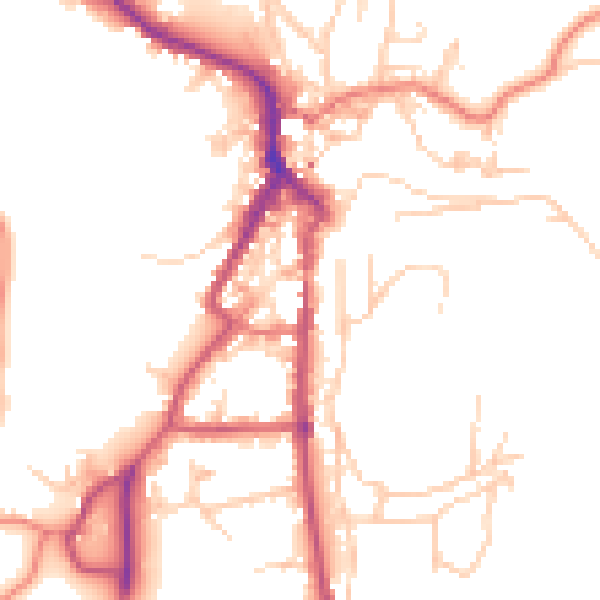 Daytime road noise heatmap for LA22 0AD