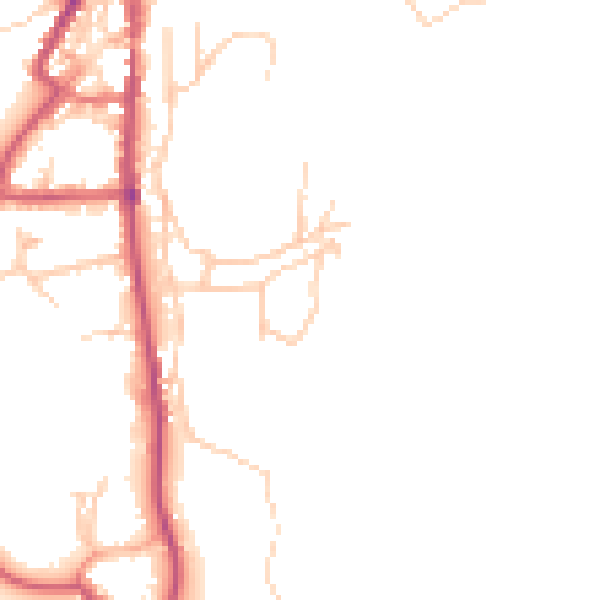 Daytime road noise heatmap for LA22 0AJ