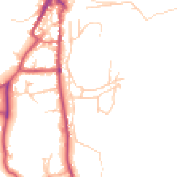 Daytime road noise heatmap for LA22 0AN