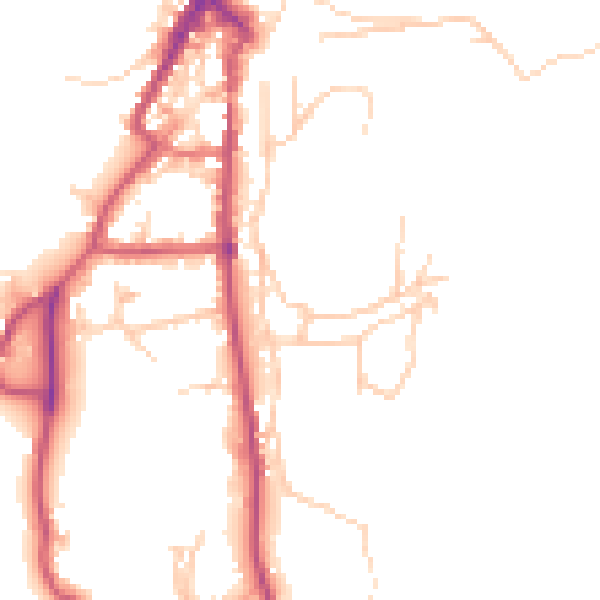 Daytime road noise heatmap for LA22 0AQ