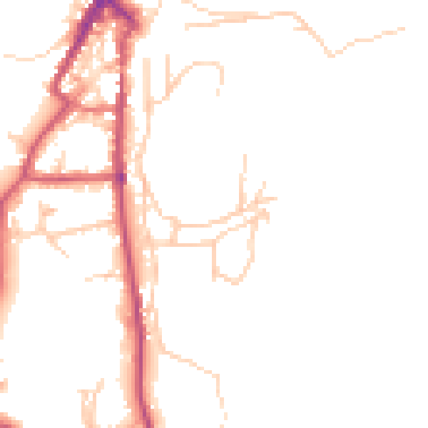 Daytime road noise heatmap for LA22 0AR