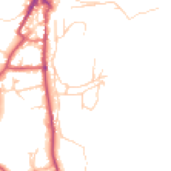 Daytime road noise heatmap for LA22 0AS