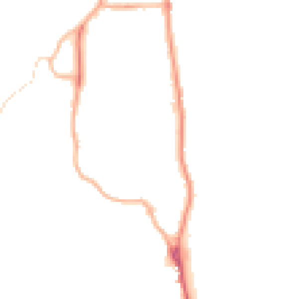 Night-time road noise heatmap for LA22 0AT