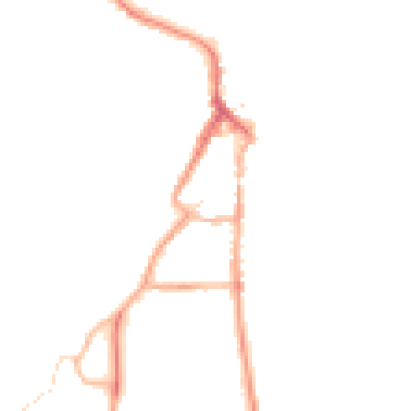 Night-time road noise heatmap for LA22 0BT