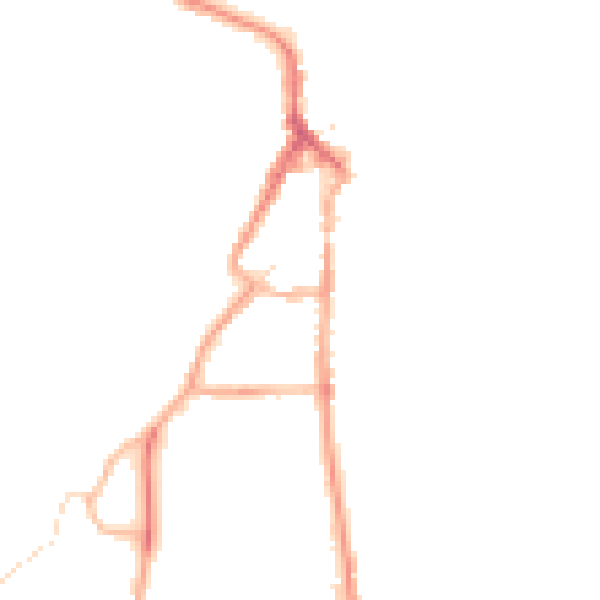 Night-time road noise heatmap for LA22 0BZ
