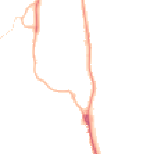 Night-time road noise heatmap for LA22 0DA