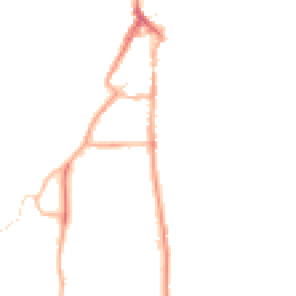 Night-time road noise heatmap for LA22 0DD