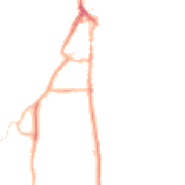 Night-time road noise heatmap for LA22 0DF