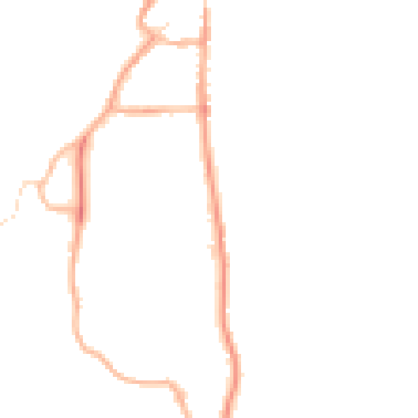 Night-time road noise heatmap for LA22 0DN