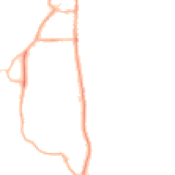 Night-time road noise heatmap for LA22 0DR