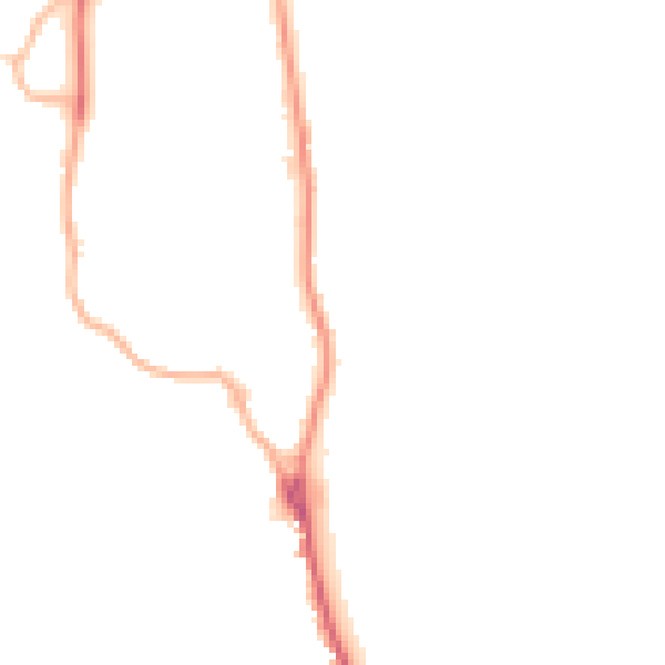 Night-time road noise heatmap for LA22 0DT