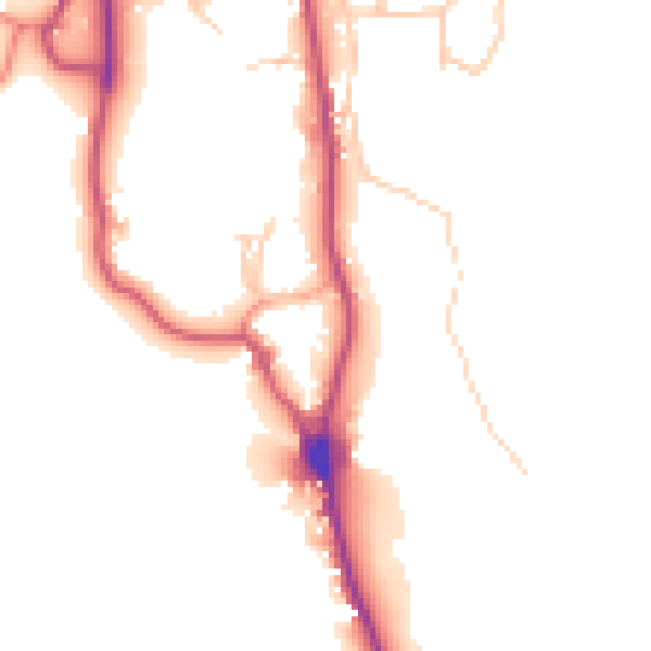 Daytime road noise heatmap for LA22 0DX