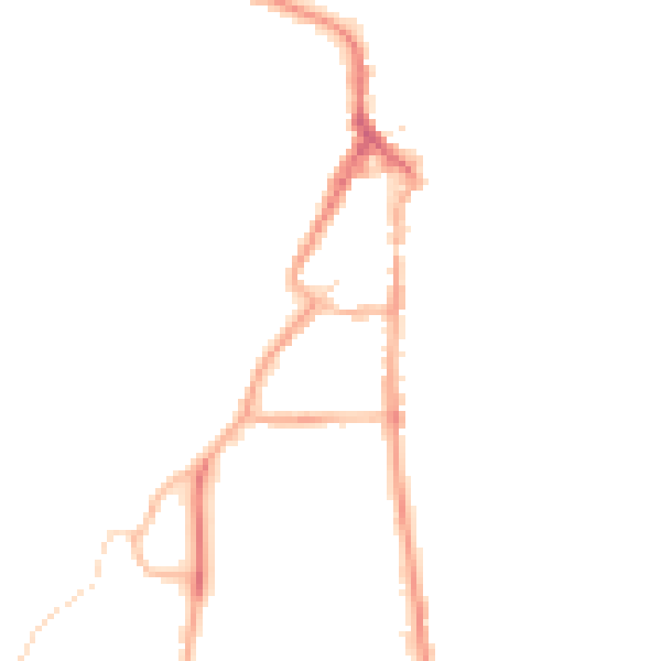 Night-time road noise heatmap for LA22 0EB