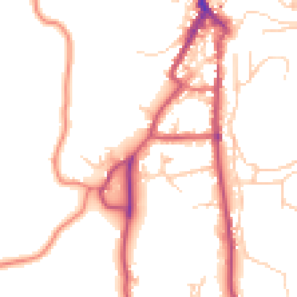 Daytime road noise heatmap for LA22 0EF