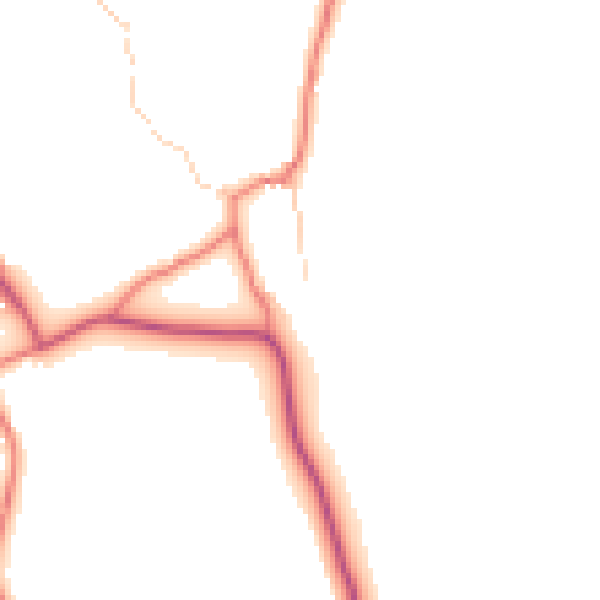 Daytime road noise heatmap for LA22 0JU