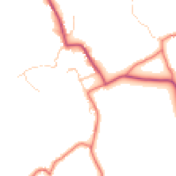 Daytime road noise heatmap for LA22 0NB