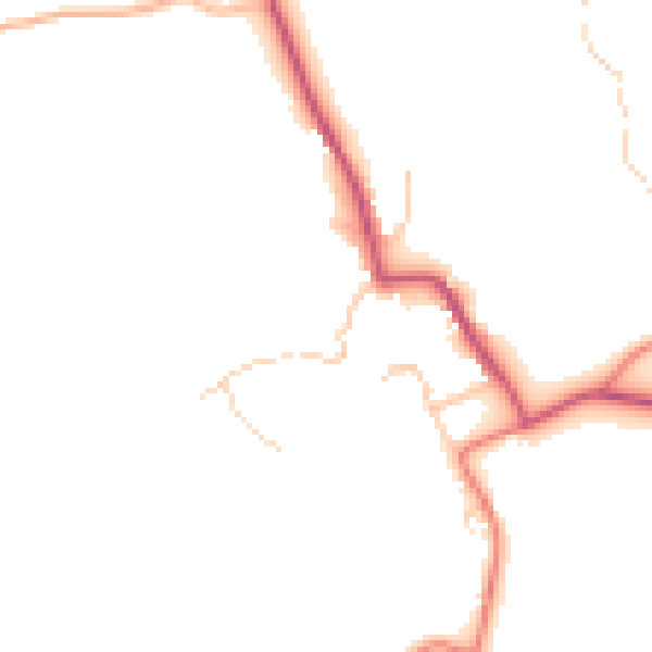 Daytime road noise heatmap for LA22 0NE